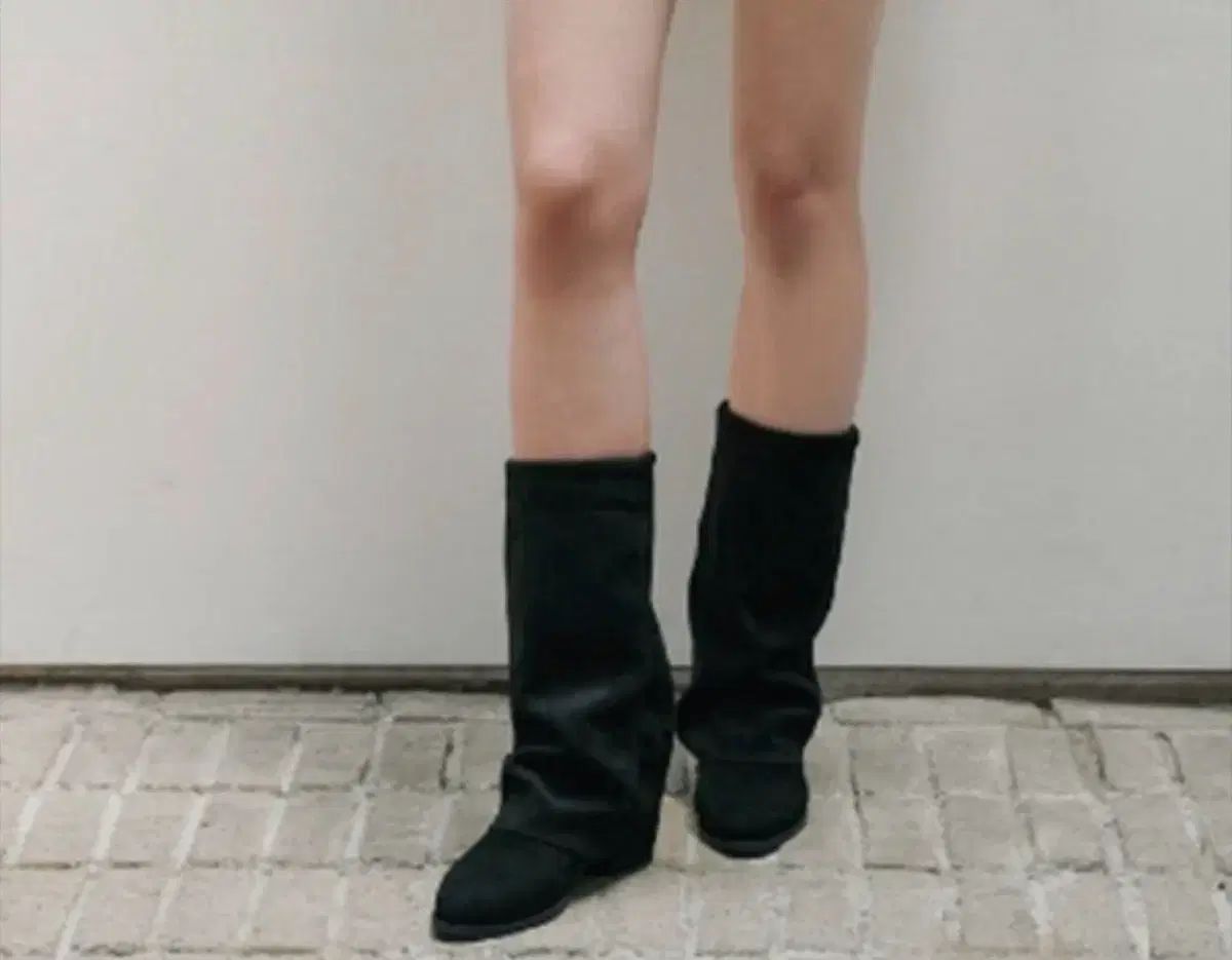 Chaakan Shoes チャッカン靴 ジャック スラウチ フォールディング ウォーマー ロングブーツ ブラック 235