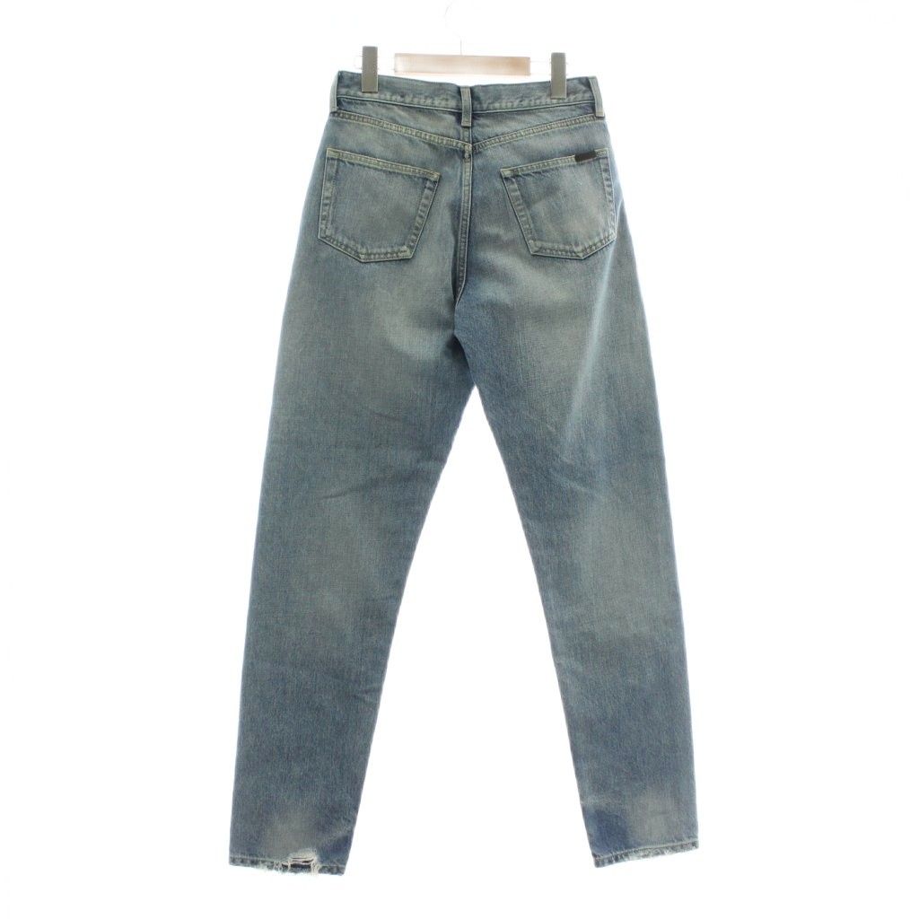 【中古】未使用品 SAINT LAURENT PARIS デニムパンツ ジーンズ ストレート ダメージ加工 27 M 青 614443 Y13KB 5272 サンローラン パリ SAINT LAURENT PARIS デニムパンツ ジーンズ