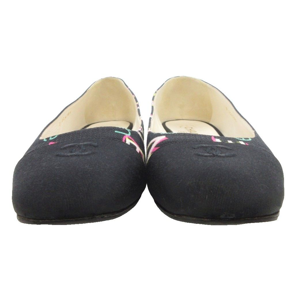 【中古】シャネル CHANEL ファブリックフラットシューズ パンプス ココマーク 39 G34785 /IU ■GY18 レディース シャネル CHANEL ファブリックフラットシューズ パンプス ココマーク