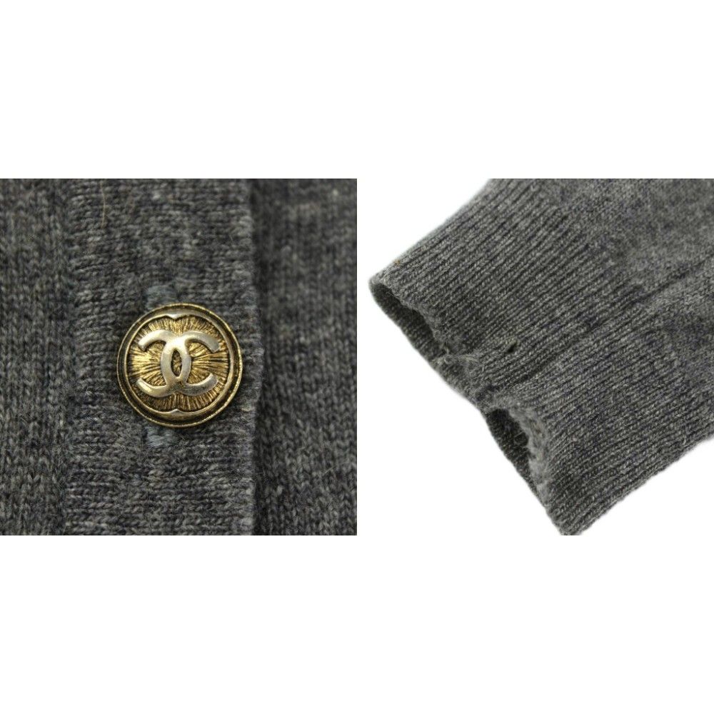 シャネル CHANEL ヴィンテージ ココマーク 金ボタン カーディガン