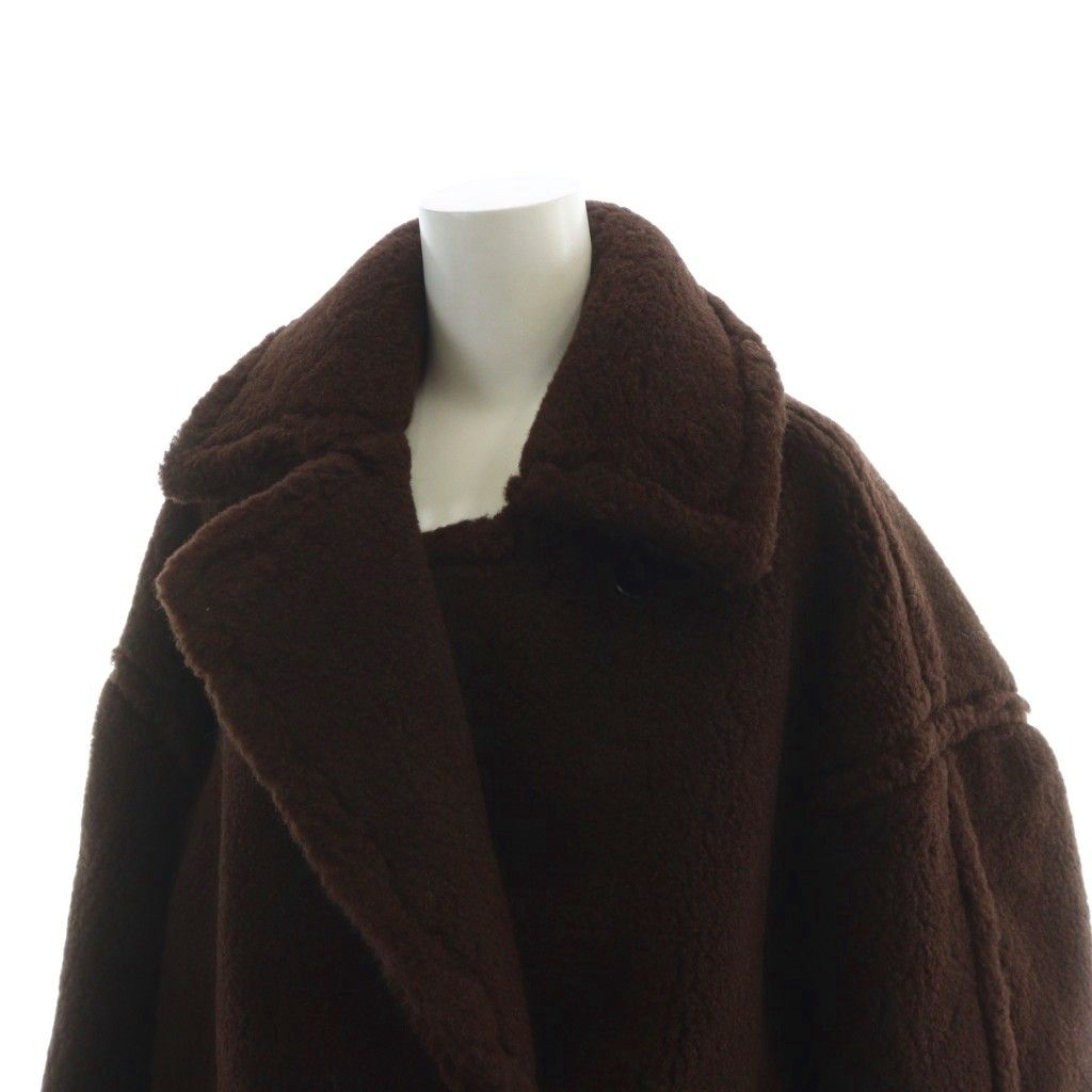 チノ CINOH BOA COCOON COAT D.BROWN コクーンシルエットボアミドル