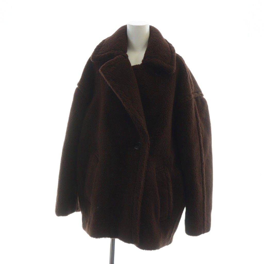 チノ CINOH BOA COCOON COAT D.BROWN コクーンシルエットボアミドル