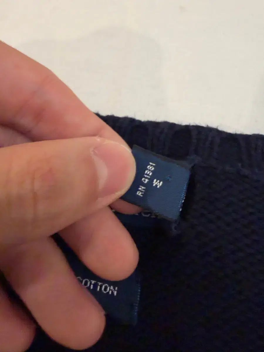 ポロ ラルフローレン コットン ニット ネイビー