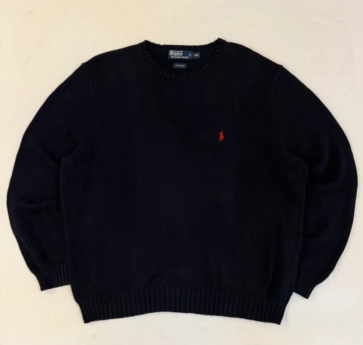 ポロ ラルフローレン コットン ニット ネイビー