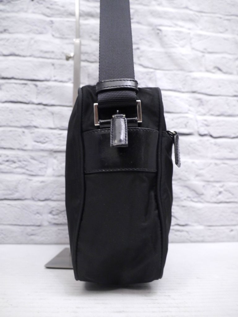 美品 プラダ テスートナイロン カメラバッグ ショルダー クロスボディ ブラック 美品◇ PRADA プラダ ユニセックス ナイロンxレザー クロスボディ