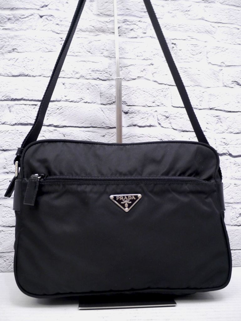 美品◇ PRADA プラダ ユニセックス ナイロンxレザー クロスボディ