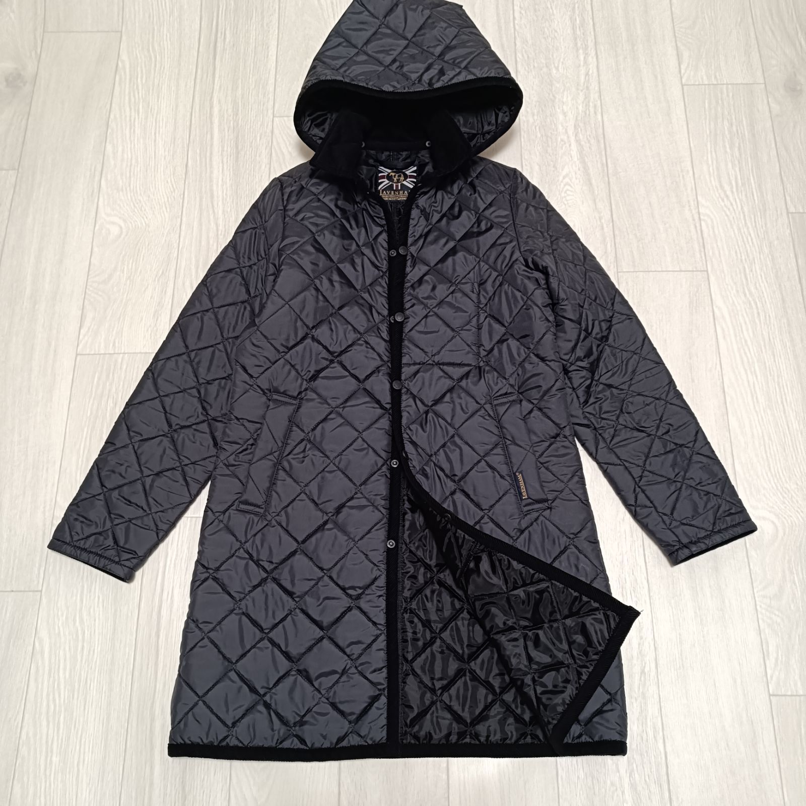 ラベンハム 2 way キルティングコート ブラック イギリス製