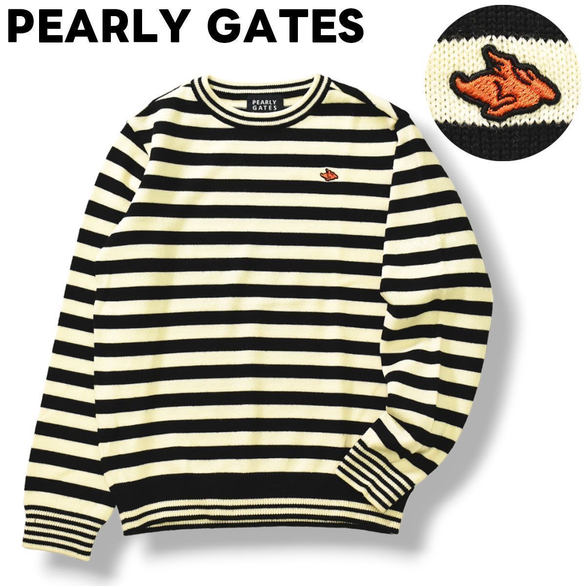 パーリーゲイツ PEARLY GATES セーター 1 ボーダー柄 黒x白 ♪ - メルカリ