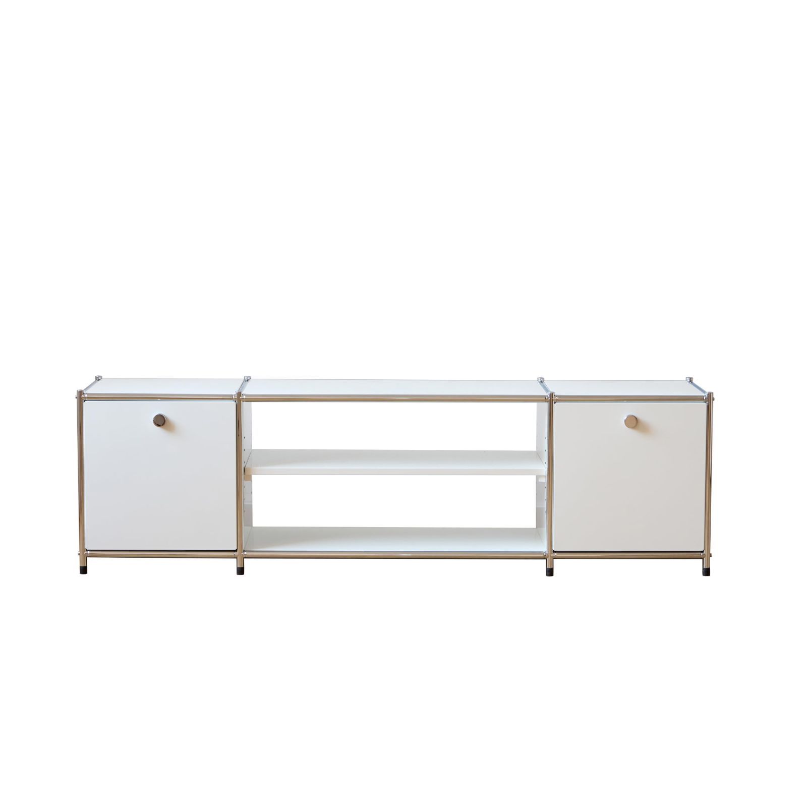 新商品 150 cm テレビボード ローボードテレビ台 AVボード テレビキャビネット リビングボード ローボード シンプルな 1 x 3 収納キャビネット 2扉 家具 幅152.5 × 奥行40 モジュール 高さ44.5 SD 279 ホワイト