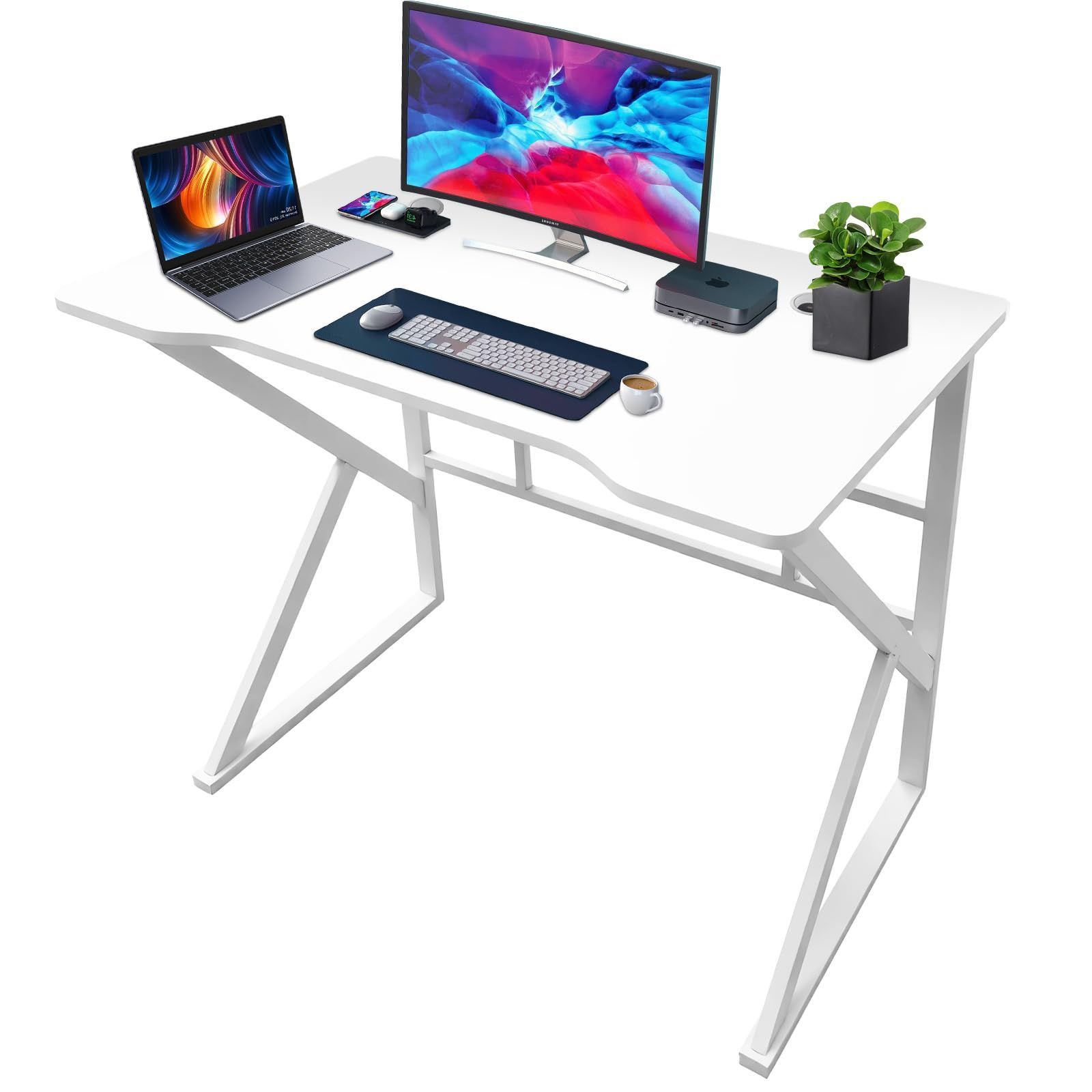 新商品 人間工学 ワークデスク 省スペース 配線穴 幅100cm 机 pcデスク