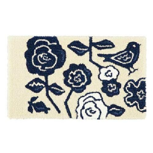 CUCO MAT クコマット 鳥と花の手描きの表情を糸の で表現したマット
