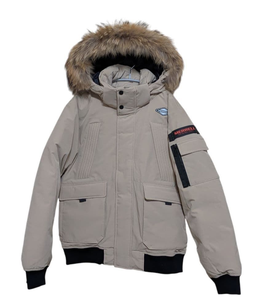 MERRELL ダウンジャケット フォックスファーフード付 M ベージュ