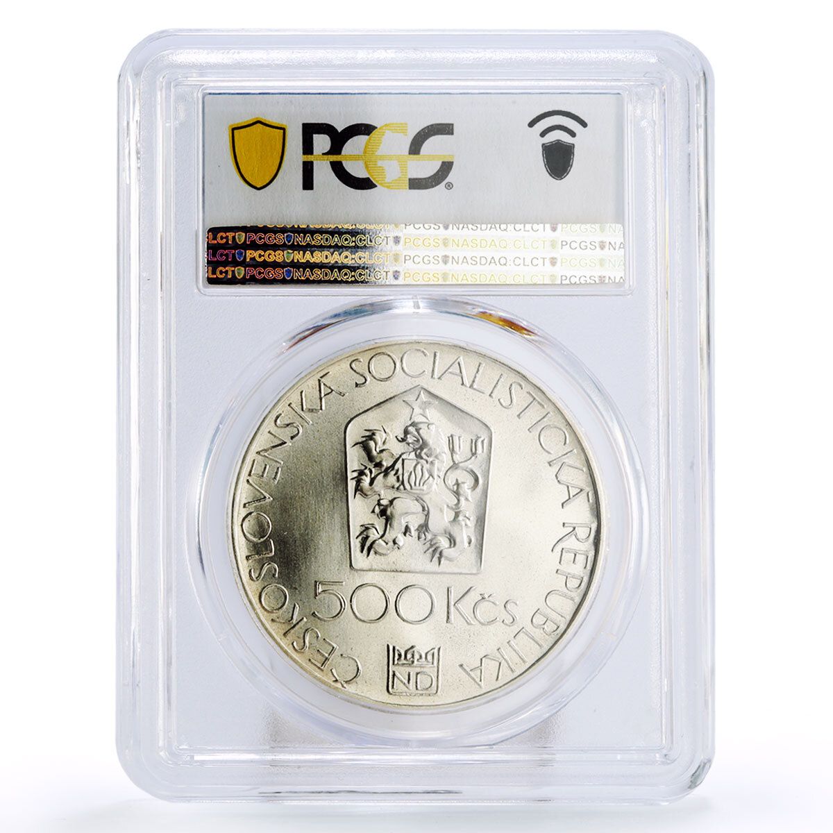 チェコスロバキア 500コルナ プラハ国立劇場 MS68 PCGS 銀貨 1983年