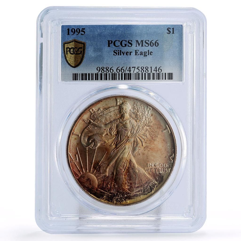 アメリカ 1ドル シルバーイーグル ウォーキングリバティ MS66 PCGS