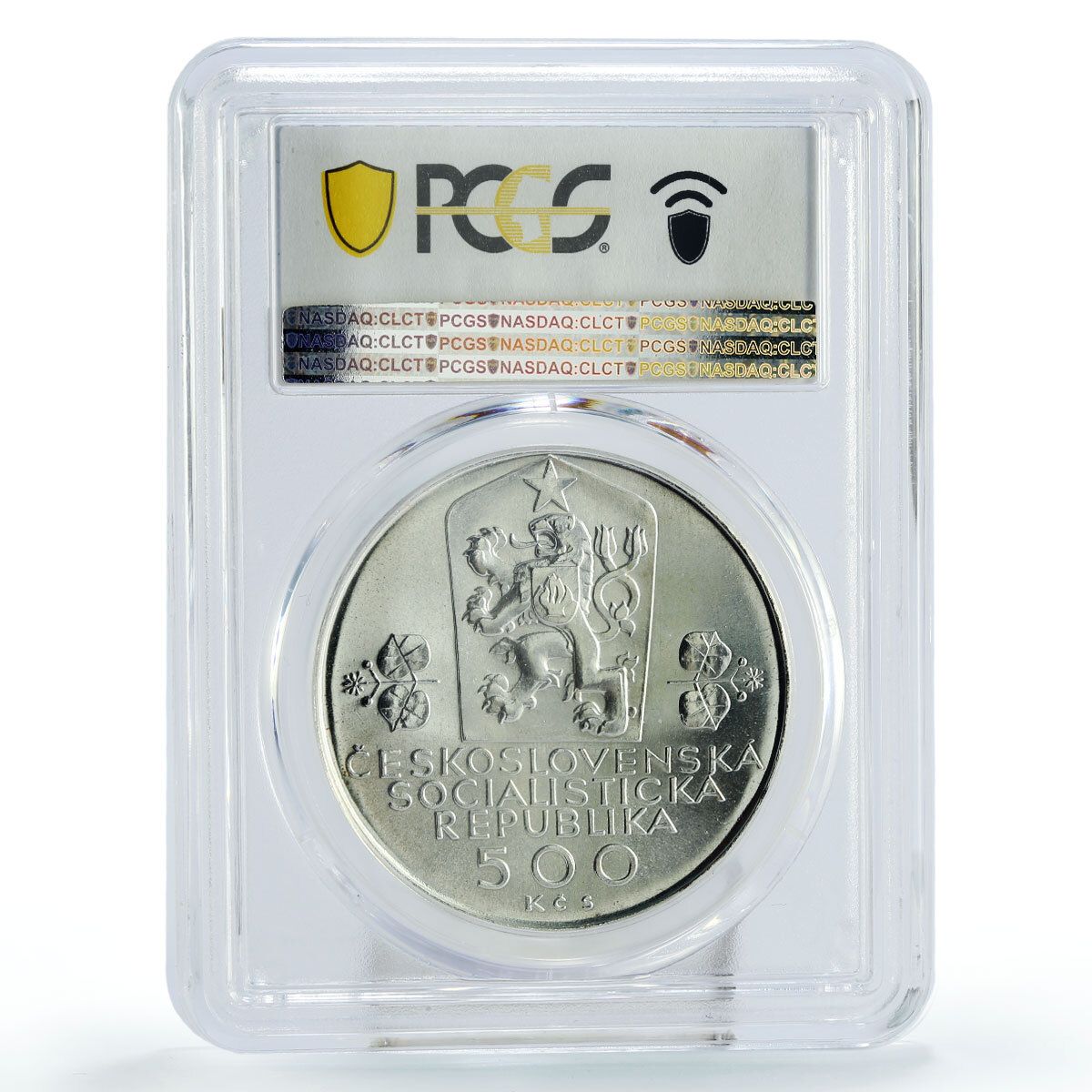 チェコスロバキア 500コルナ 国立連盟 オークツリー MS67 PCGS 銀貨