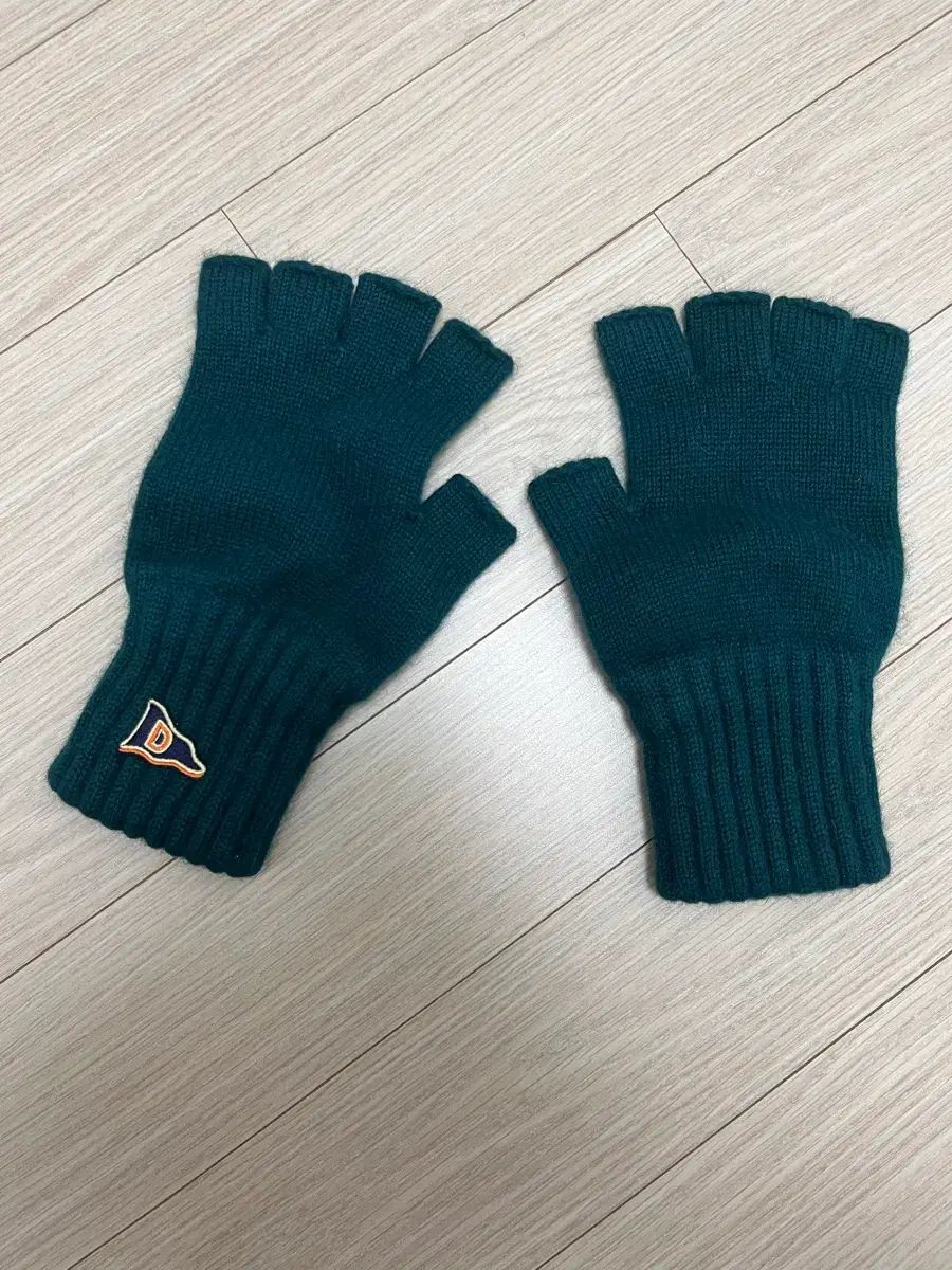 ドレイクス ウール ニット フィンガーレス 手袋 DARK GREEN