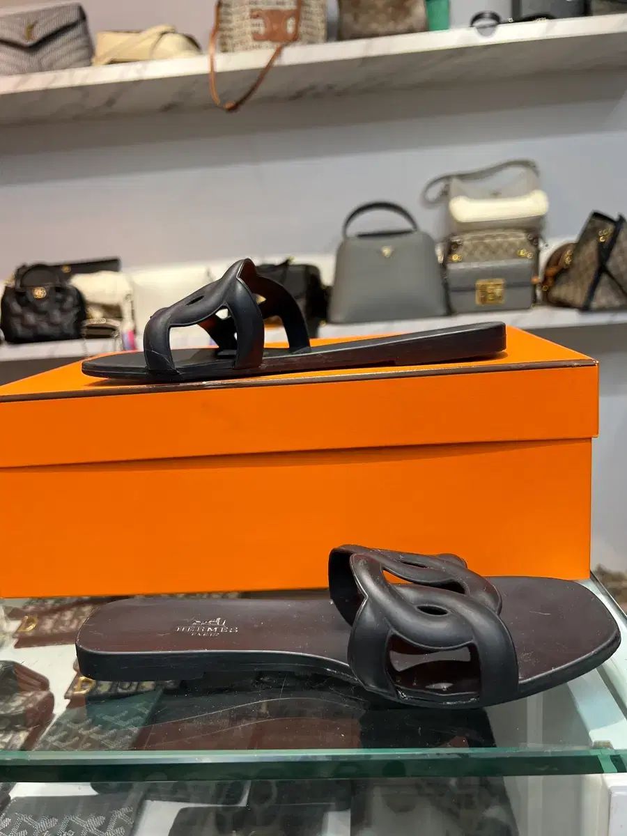 エルメス アロハ ゼリー シューズ サンダル ブラック レディース