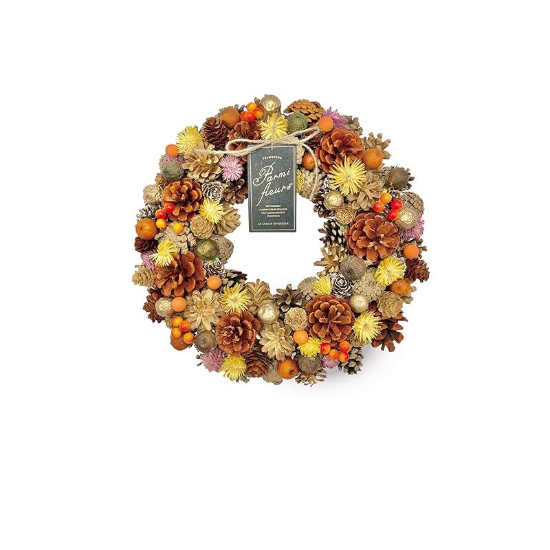 mamawreath フラワーリース Lサイズ ハローウィン 秋 ギフト 玄関 玄関ドア 壁飾り 大きいサイズ 35 cm 直径×8 cm厚み WR-52-A 秋L 0