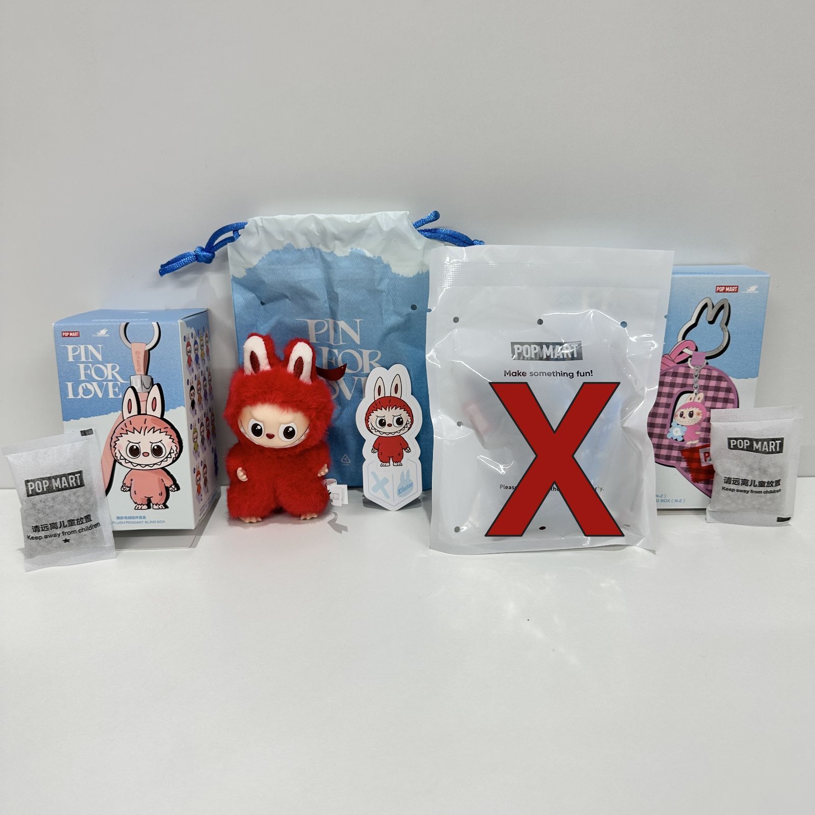 ラブブ イニシャル X ペンダント&チャームセット THE MONSTER PIN FOR