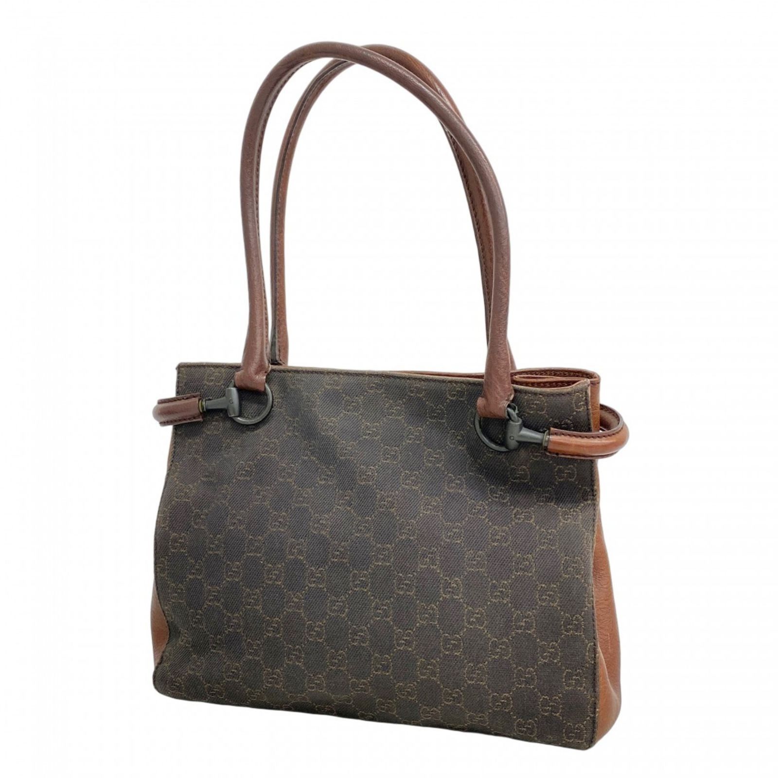 グッチ(Gucci) グッチ ハンドバッグ 101971 デニム レザー ブラウン 