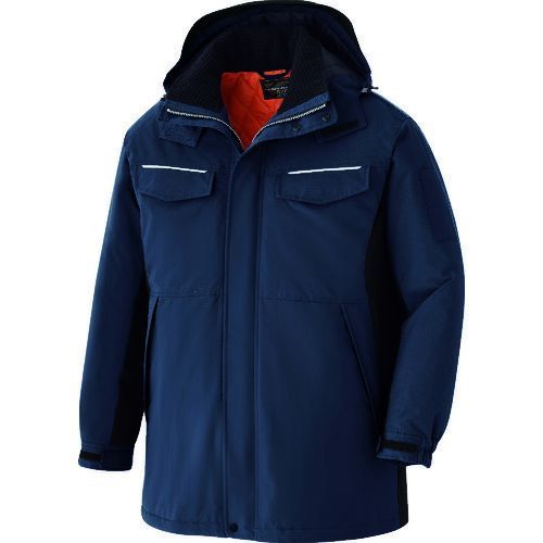 ミドリ安全 ベルデクセル 静電防水防寒コート ネイビー×ブラック Ｌ