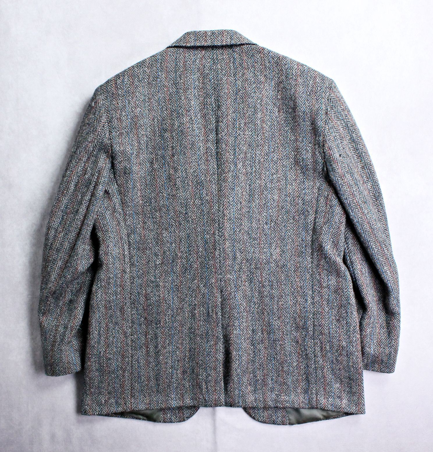HARRIS TWEED】90s ハリスツイード USA製 テーラードジャケット 革巻き