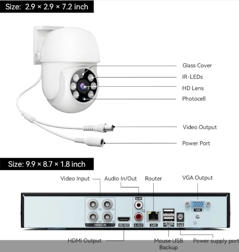2025最新モデル*防犯カメラセット 4台分 400万画素 屋内 屋外IP66防水