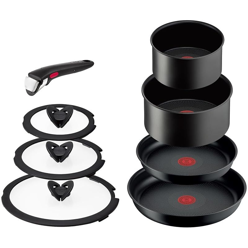 【オンライン限定】 ティファール 取っ手のとれる 鍋 フライパンセット 8点セット IH ガス火対応 PFOAなどの有害物質不使用 「インジニオ･ネオ チャコールグレー」 こびりつきにくさ長持ち ブラウン L77298 1