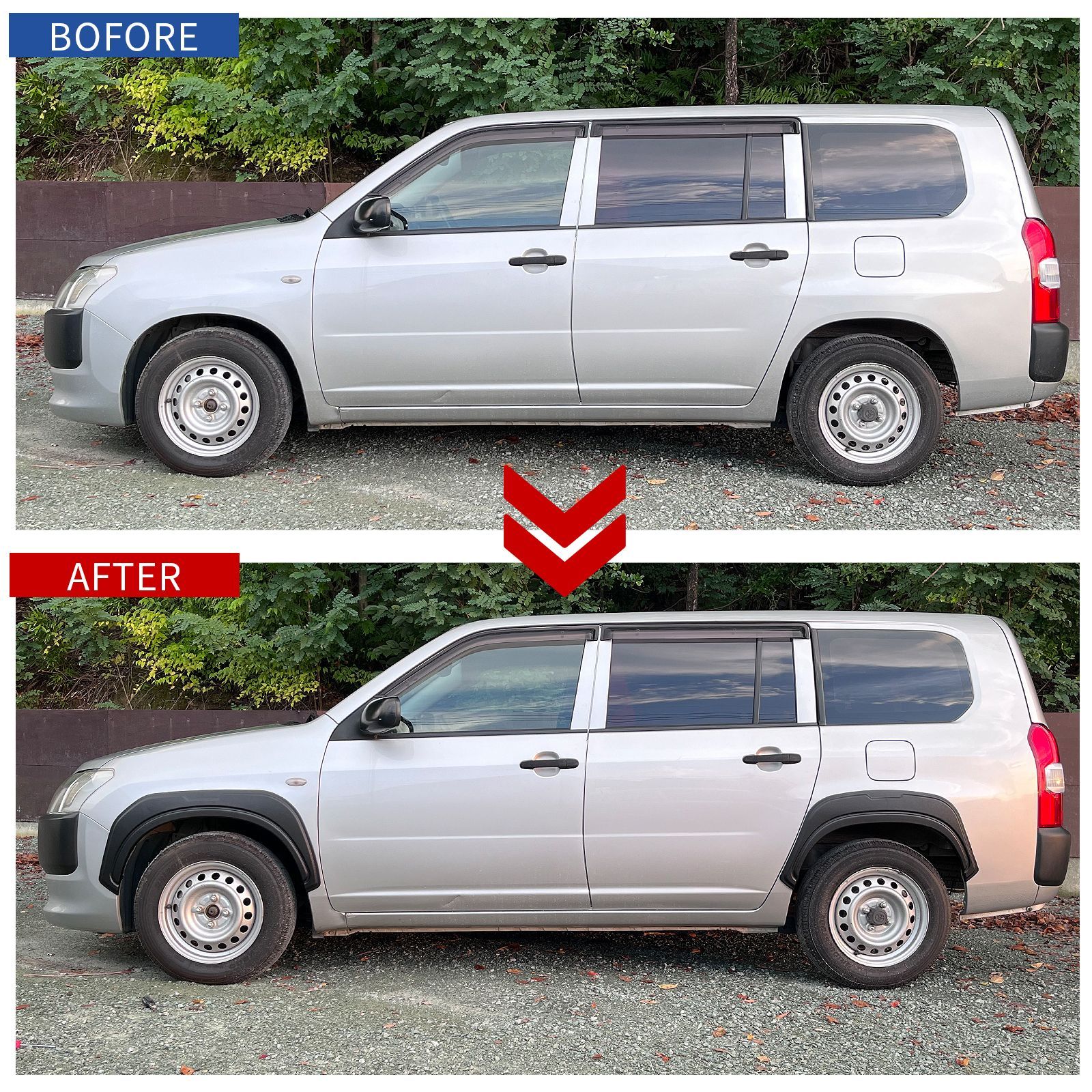 トヨタ プロボックス 160系 専用 ワイドフェンダー 4Pセット ABS製 トヨタ プロボックス 160系 専用 ワイドフェンダー 4Pセット ABS製