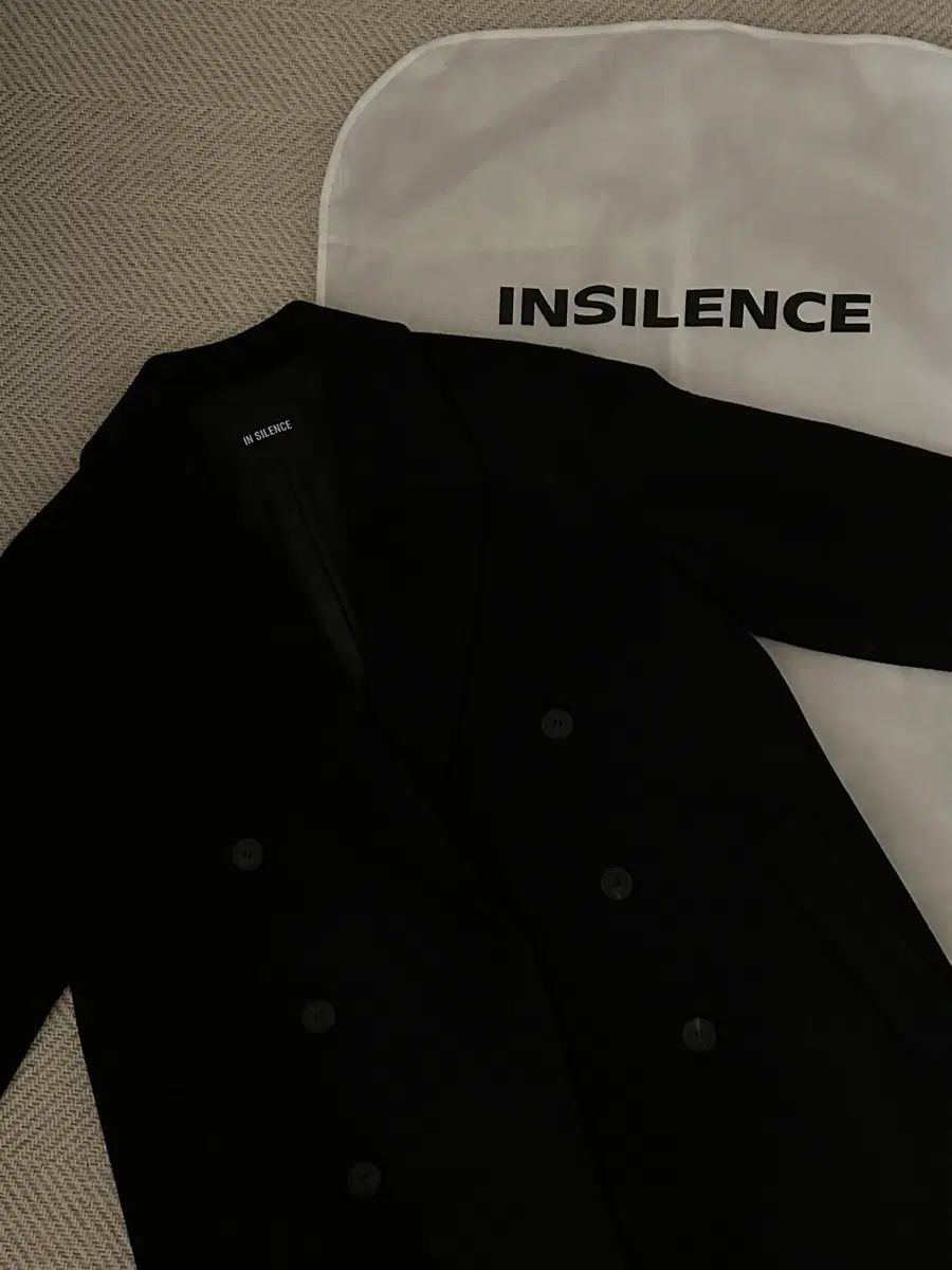 INSILENCE インサイレンス カシミア ダブル ロング コート BLACK (S