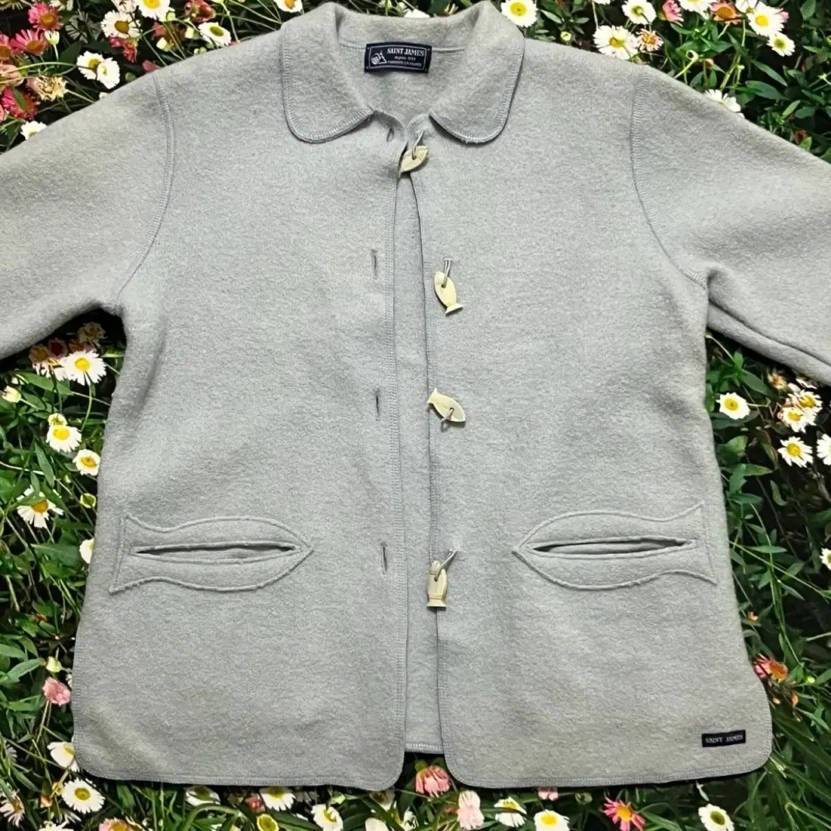 ヴィンテージ/レア) セントジェームス 魚 ボタン ウール カーディガン