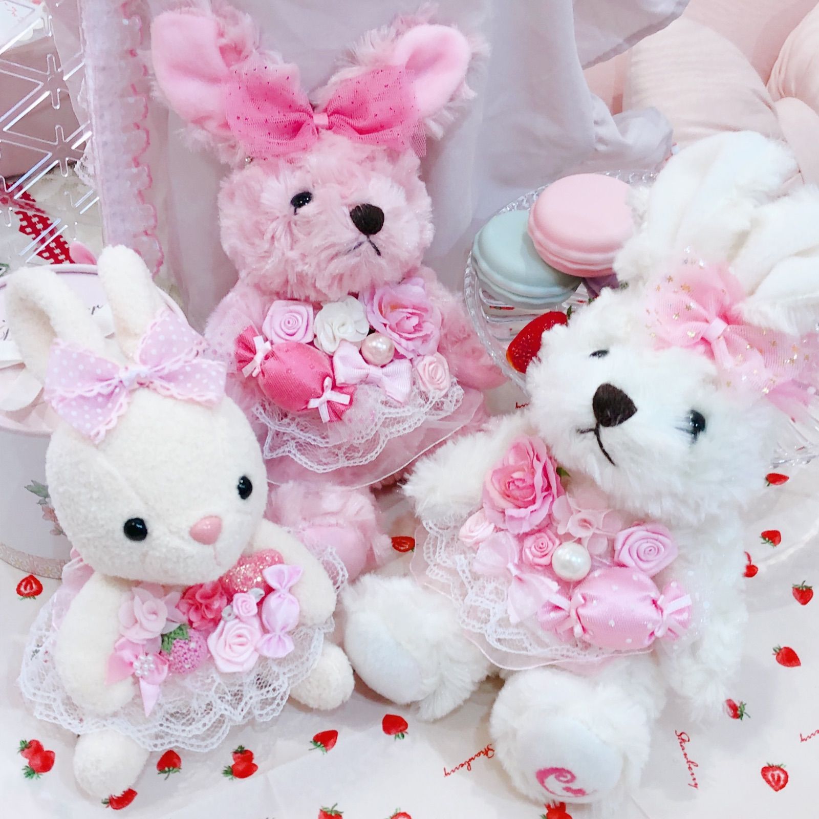 オリジナルデコレーション 姫うさぎ ぬいぐるみ 白 ホワイト ドレス