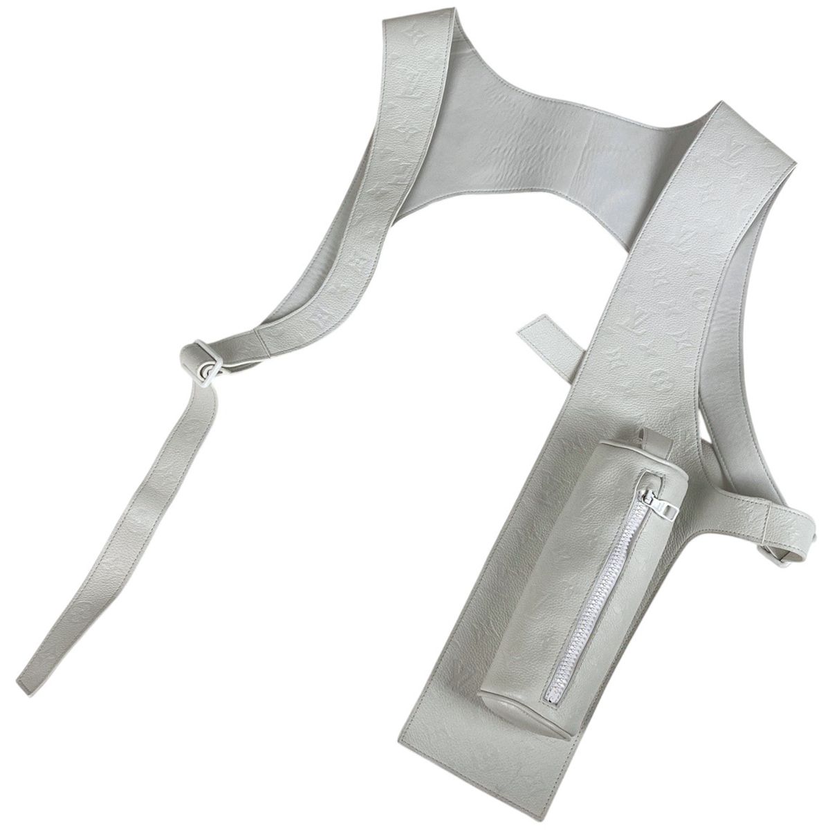 ルイ ヴィトン Louis Vuitton ハーネス ベスト モノグラム ヴァージルアブロー ポーチ トップス 羊革 ホワイト メンズ