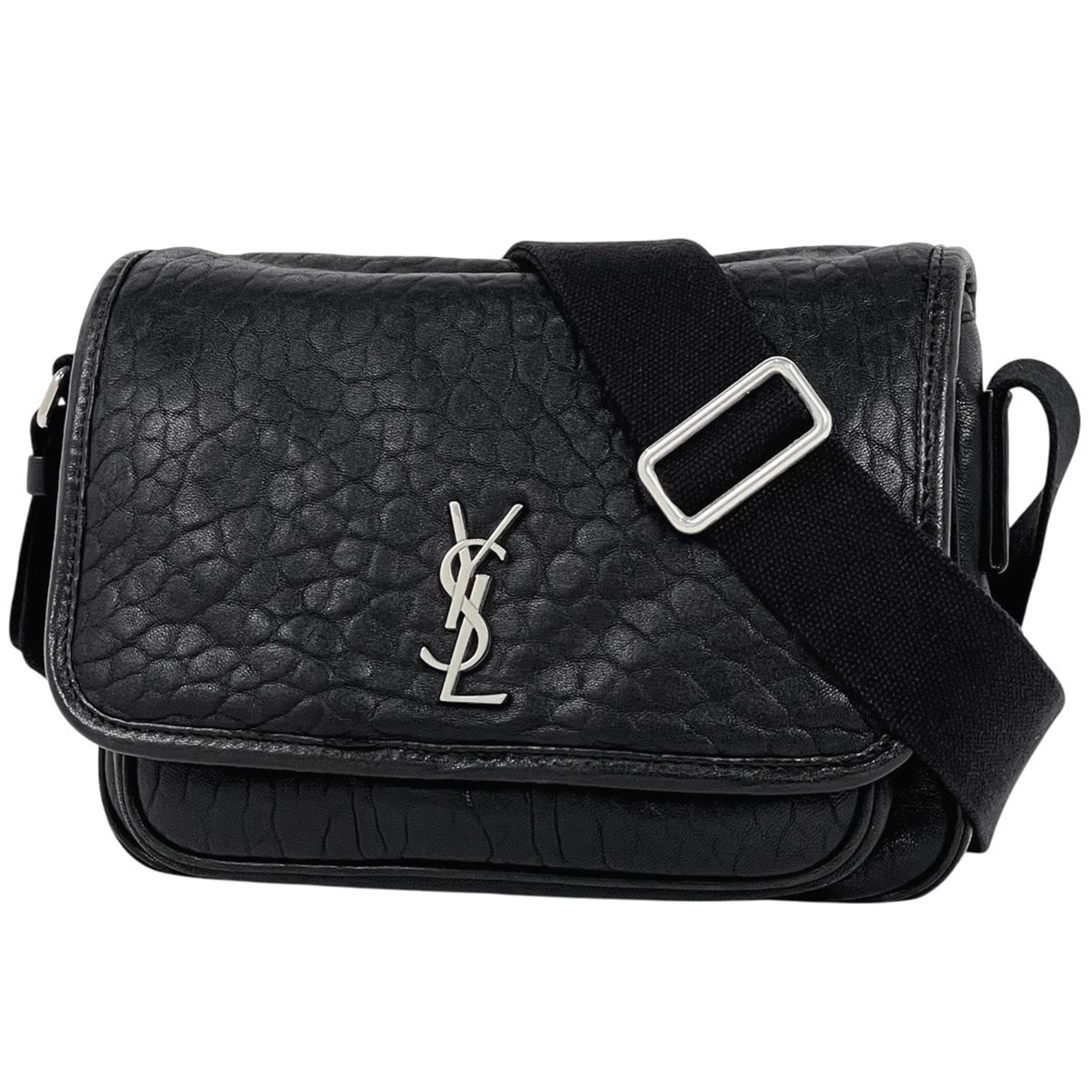 サンローラン SAINT LAURENT ニキ スモール メッセンジャー 斜め掛け ショルダーバッグ レザー ブラック 776611 レディース