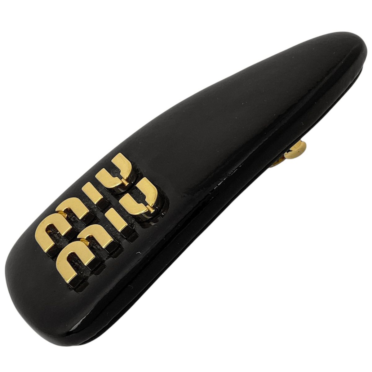 ミュウ ミュウ Miu Miu ロゴ バレッタ 髪留め 髪飾り ヘアクリップ