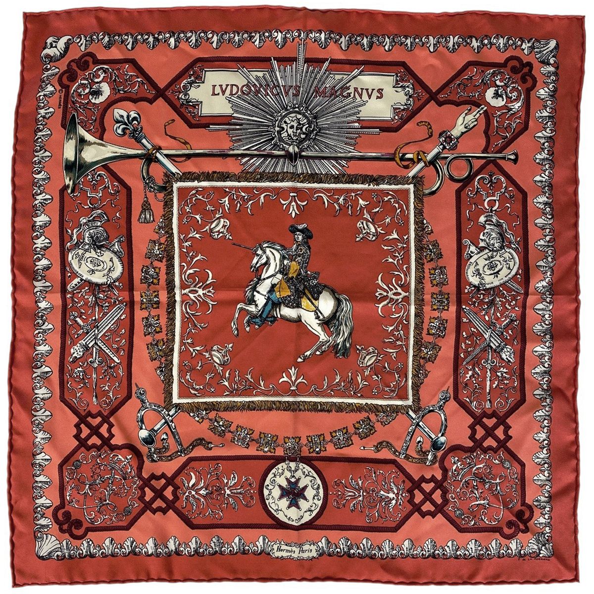 エルメス HERMES プチ カレ LVDOVICVS MAGNVS 白い馬に跨ったルイ14世