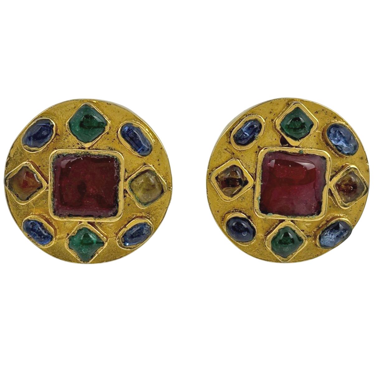 シャネル CHANEL ココマーク ストーン イヤリング グリポア GP ゴールド レディース