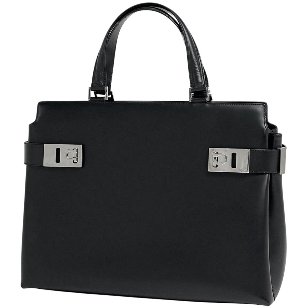 サルヴァトーレフェラガモ Salvatore Ferragamo ガンチーニ ハンドバッグ ビジネスバッグ 手提げ レザー ブラック レディース