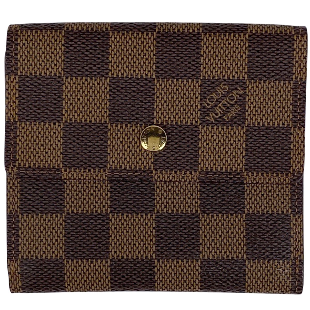 ルイ ヴィトン Louis Vuitton ポルトモネ ビエ カルト クレディ Wホック 三つ折り財布 ダミエ ブラウン N 61652 レディース