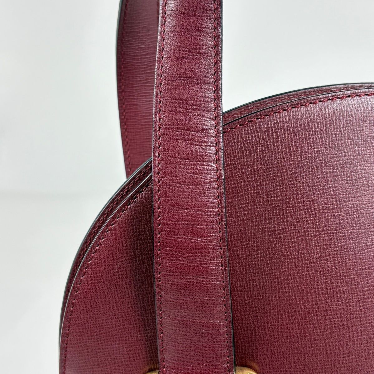 カルティエ CARTIER マストライン ハンドバッグ レザー ボルドー