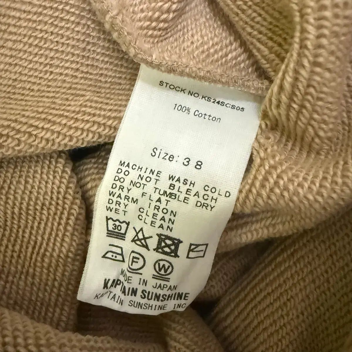 38 キャプテン サンシャイン スビン コットン ハーフジップアップ スウェット