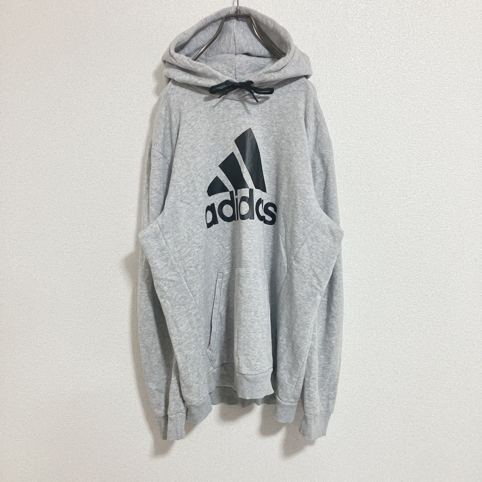 ビッグロゴ】00s adidas アディダス プルオーバーパーカー グレー 2XO