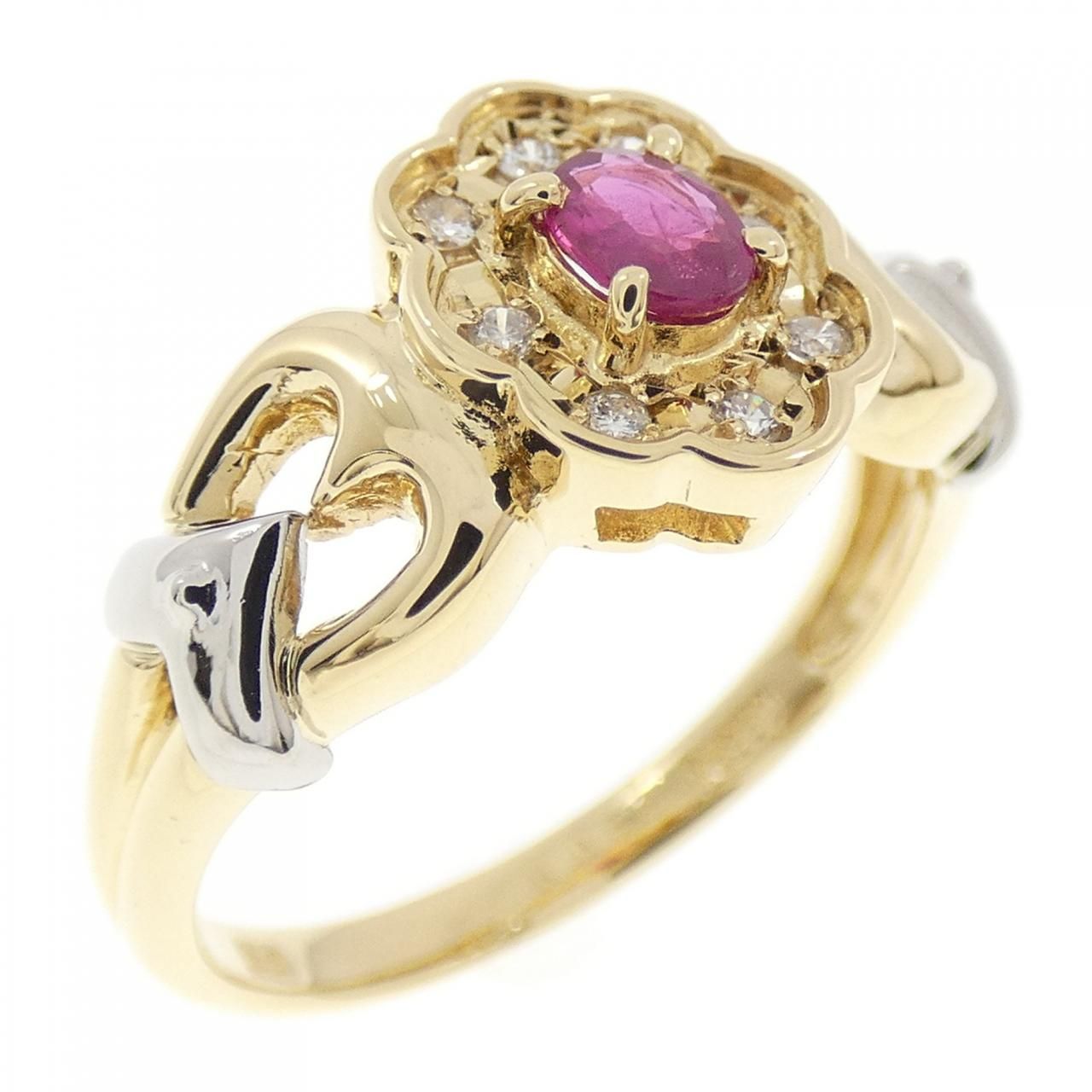 K18YG/PT900 ルビー リング - メルカリ