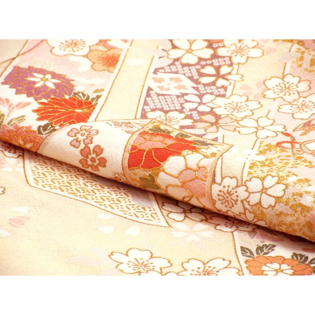 単衣 訪問着 友禅金彩加工 刺繍入り - メルカリ