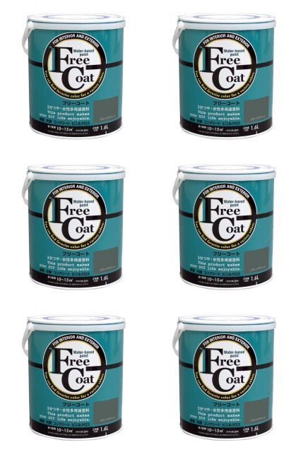 アトムハウスペイント 水性フリーコート 1 6 L クラシックグリーン 6缶セット