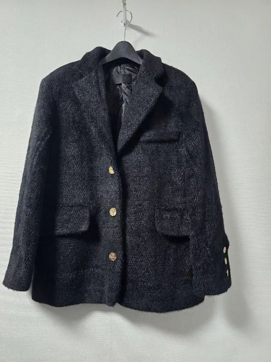 Classic Tweed Herringbone Mohair Quilting JacketF