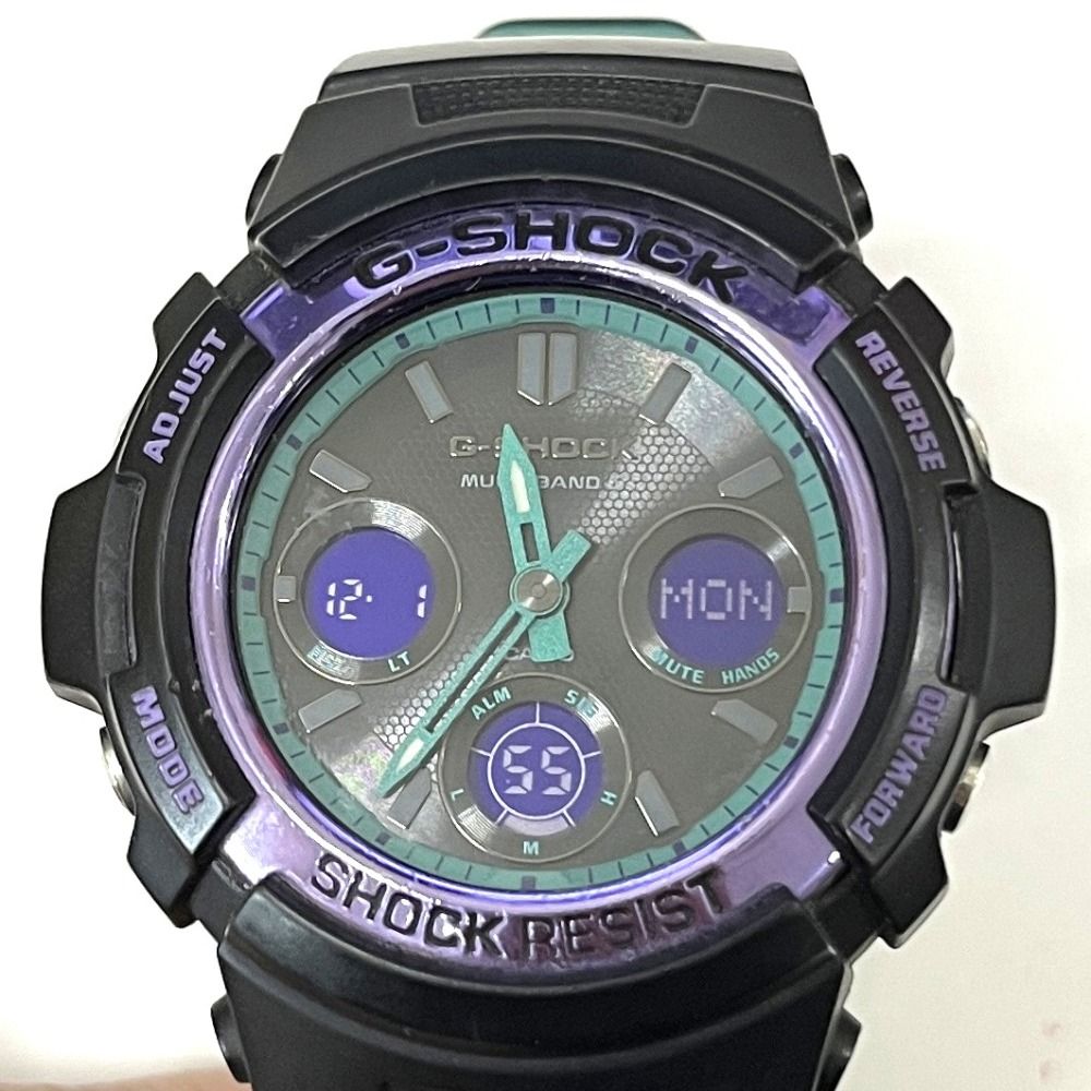 06 w 15774 CASIO G SHOCK 電波ソーラーモデル AWG M 100 SBL 1 A 腕時計 品