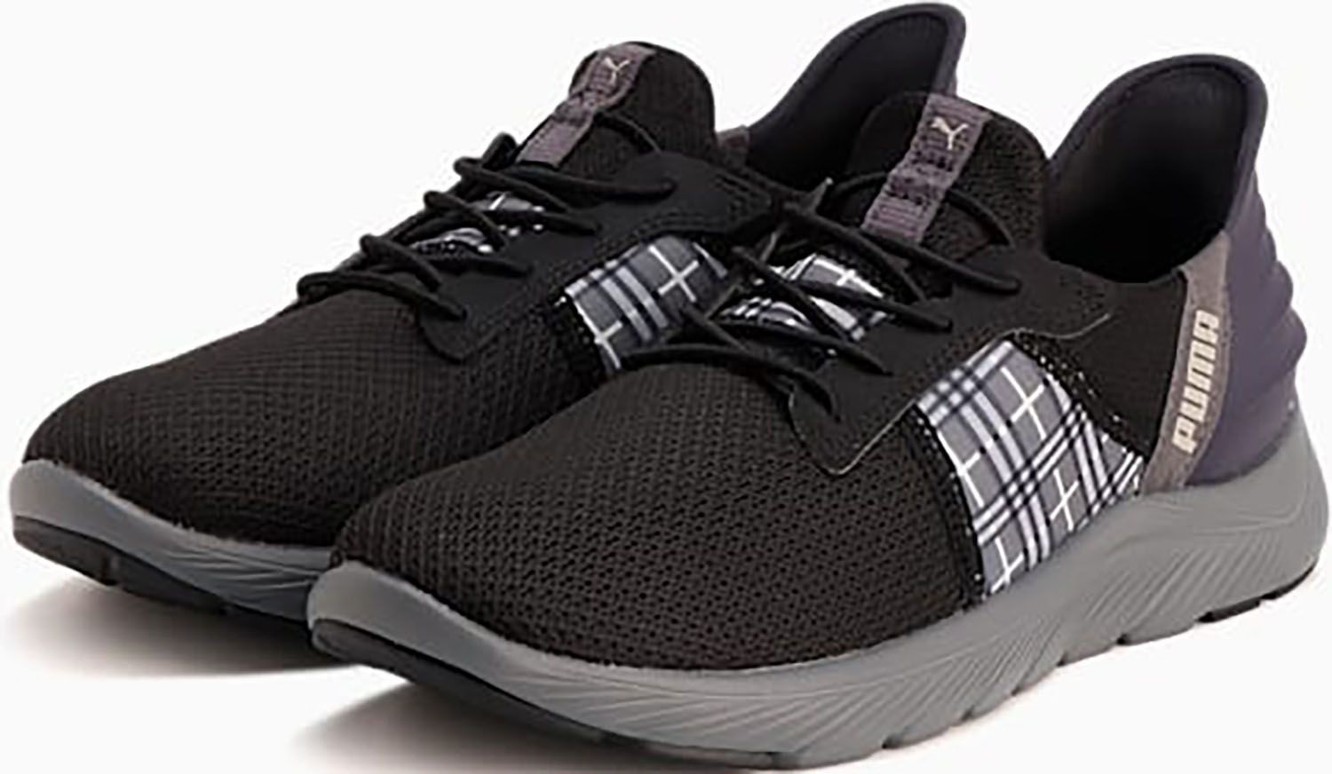 プーマ PUMA SOFTRIDEREMIEASEINチェッカー ウィメンズ ランニング シューズ レディース トレーニング ジョギング スリッポン 通気性 31107703 プーマ ブラック/ギャラク