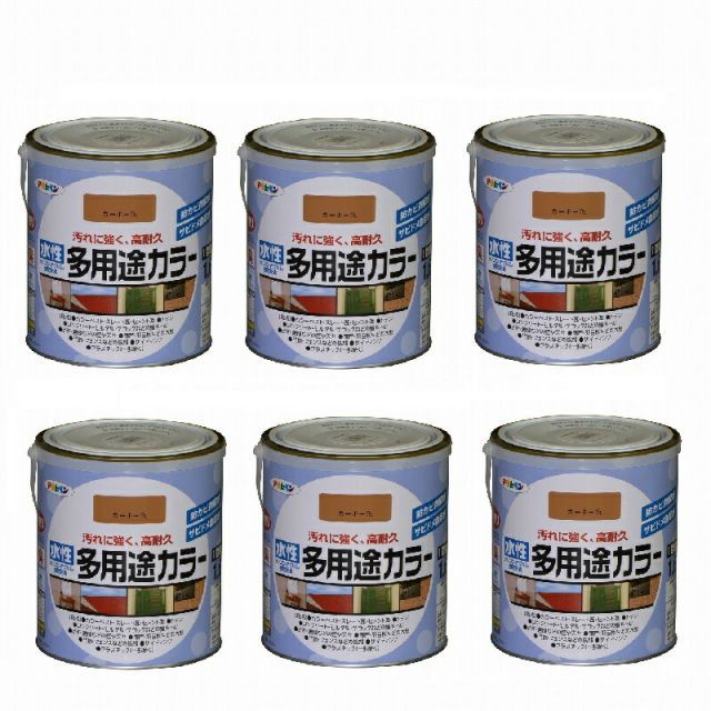 アサヒペン 水性多用途カラー １．６Ｌ カーキー 6缶セット
