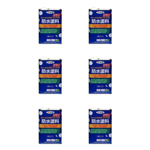 アサヒペン 防水塗料 １Ｌ 6缶セット